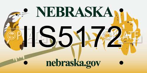 IIS5172 Nebraska License Plate