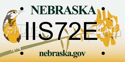 IIS72E Nebraska License Plate