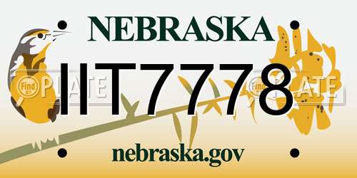 IIT7778 Nebraska License Plate