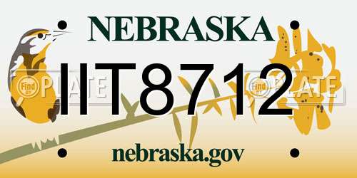 IIT8712 Nebraska License Plate