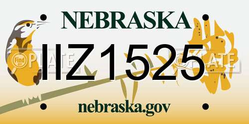 IIZ1525 Nebraska License Plate