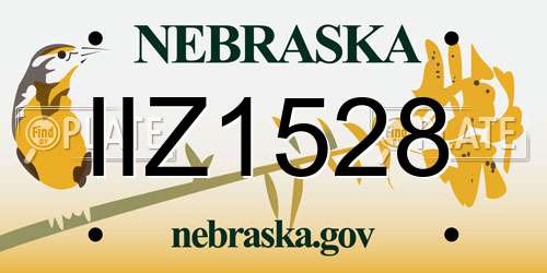 IIZ1528 Nebraska License Plate