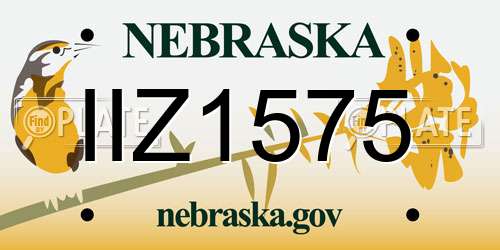 IIZ1575 Nebraska License Plate