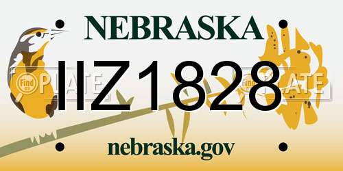 IIZ1828 Nebraska License Plate
