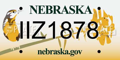 IIZ1878 Nebraska License Plate