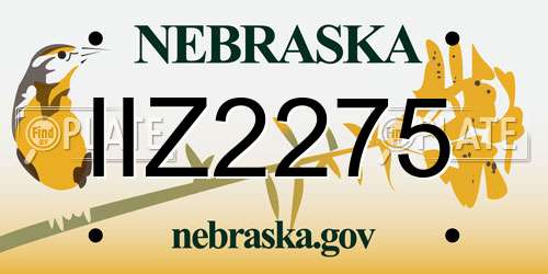 IIZ2275 Nebraska License Plate
