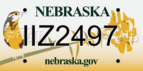 IIZ2497 Nebraska License Plate
