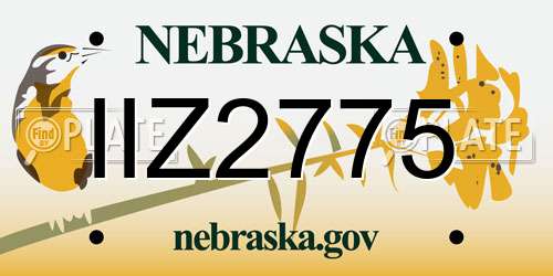 IIZ2775 Nebraska License Plate