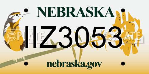 IIZ3053 Nebraska License Plate