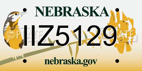 IIZ5129 Nebraska License Plate