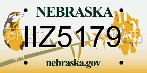 IIZ5179 Nebraska License Plate