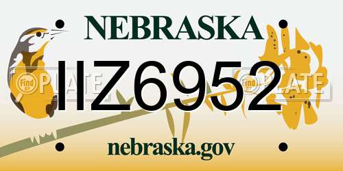 IIZ6952 Nebraska License Plate