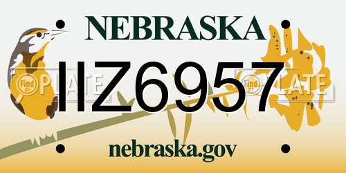 IIZ6957 Nebraska License Plate