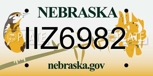 IIZ6982 Nebraska License Plate