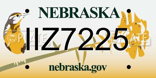 IIZ7225 Nebraska License Plate