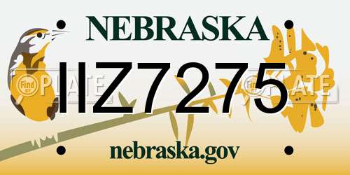 IIZ7275 Nebraska License Plate