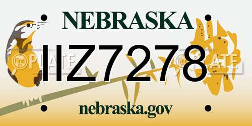 IIZ7278 Nebraska License Plate