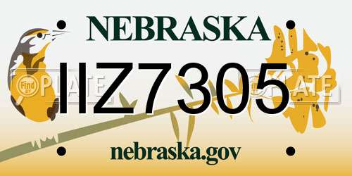 IIZ7305 Nebraska License Plate