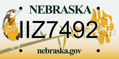 IIZ7492 Nebraska License Plate