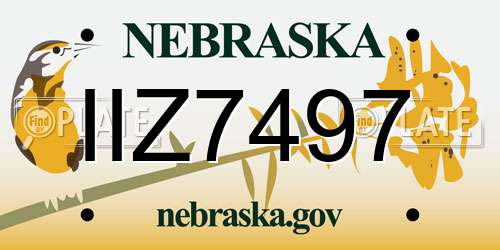 IIZ7497 Nebraska License Plate