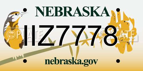 IIZ7778 Nebraska License Plate