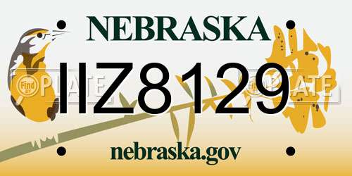 IIZ8129 Nebraska License Plate