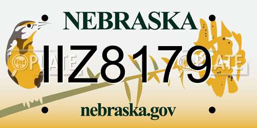 IIZ8179 Nebraska License Plate