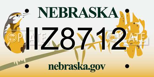 IIZ8712 Nebraska License Plate