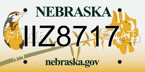 IIZ8717 Nebraska License Plate