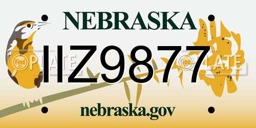 IIZ9877 Nebraska License Plate