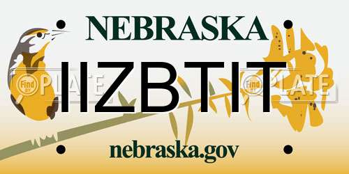 IIZBTIT Nebraska License Plate