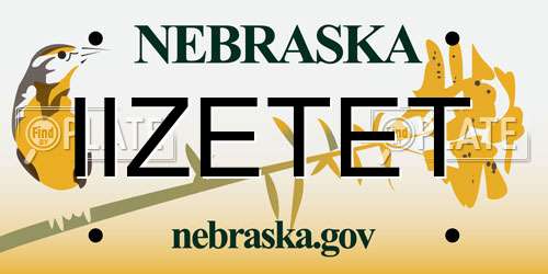 IIZETET Nebraska License Plate