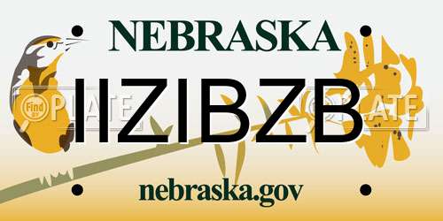 IIZIBZB Nebraska License Plate