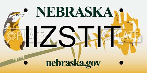 IIZSTIT Nebraska License Plate