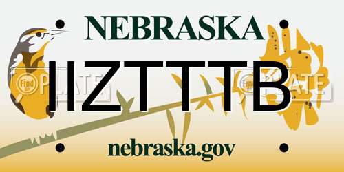 IIZTTTB Nebraska License Plate