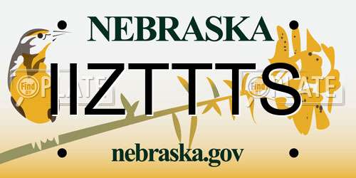 IIZTTTS Nebraska License Plate