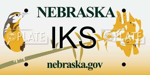 IKS Nebraska License Plate