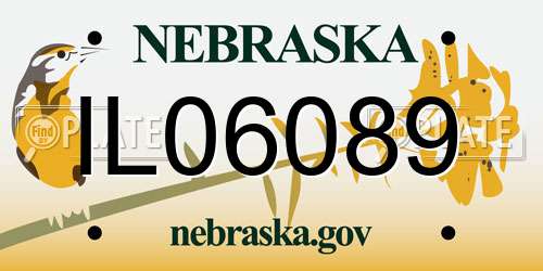 IL06089 Nebraska License Plate
