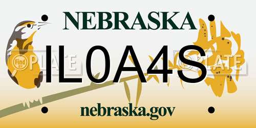 IL0A4S Nebraska License Plate