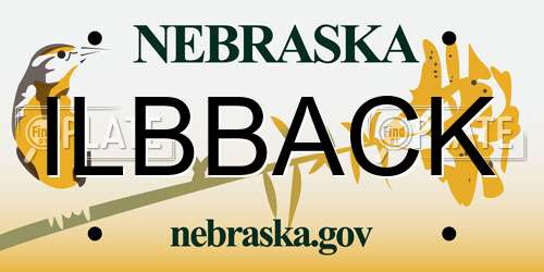 ILBBACK Nebraska License Plate