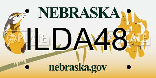 ILDA48 Nebraska License Plate