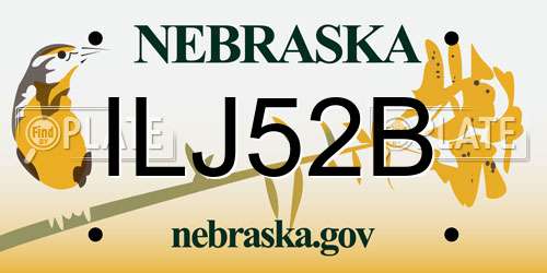 ILJ52B Nebraska License Plate