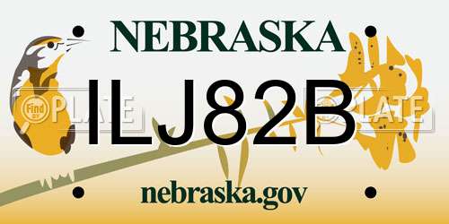 ILJ82B Nebraska License Plate