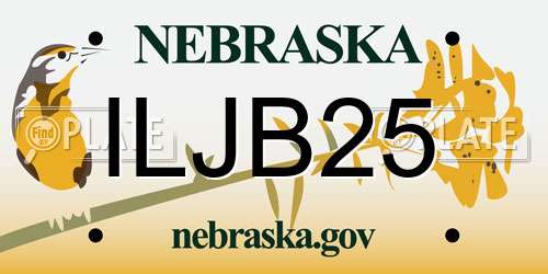 ILJB25 Nebraska License Plate