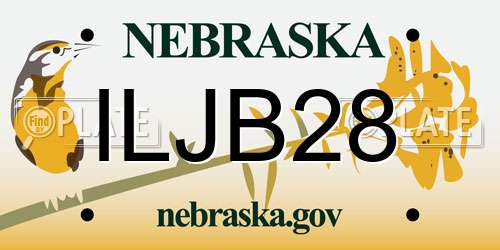 ILJB28 Nebraska License Plate