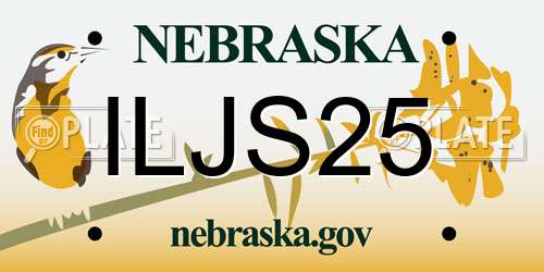 ILJS25 Nebraska License Plate