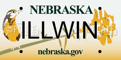 ILLWIN Nebraska License Plate