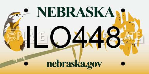 ILO448 Nebraska License Plate