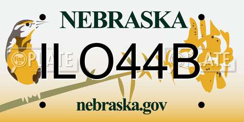 ILO44B Nebraska License Plate