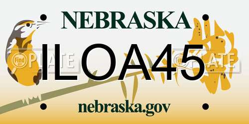 ILOA45 Nebraska License Plate